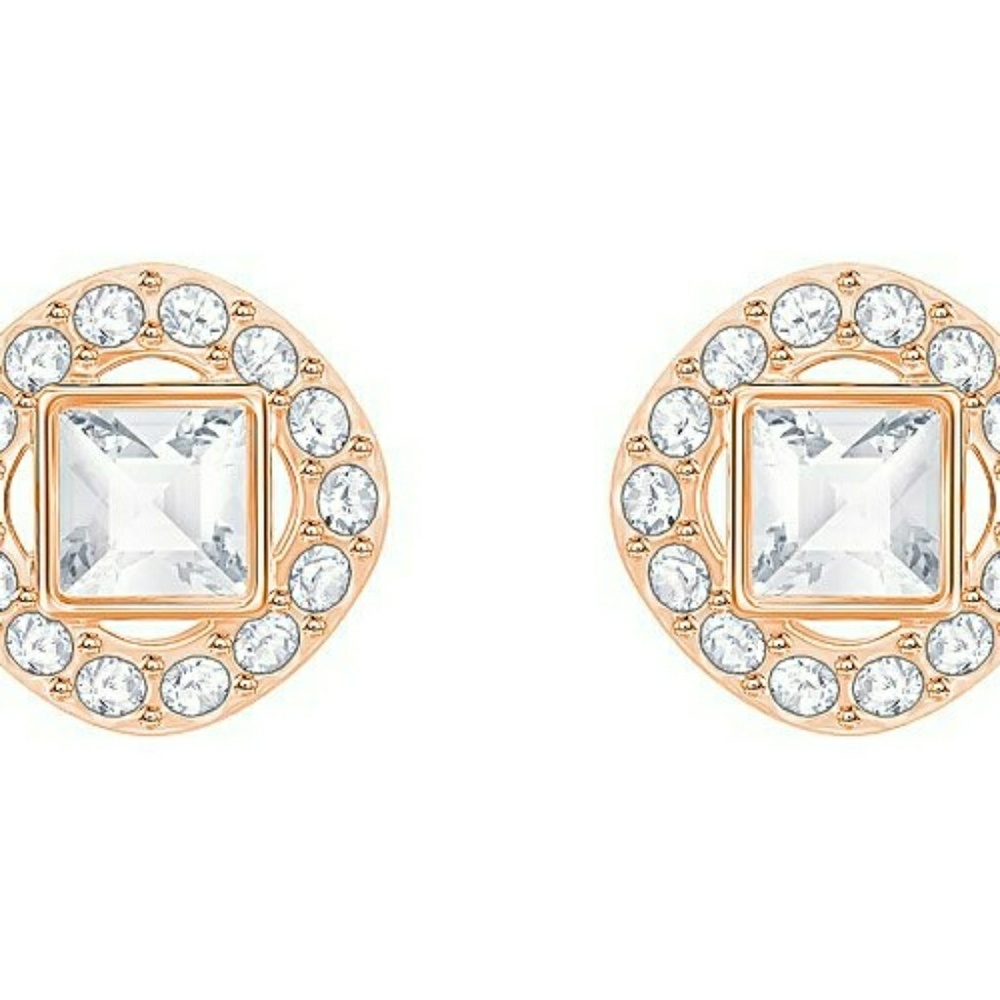Swarovski Rose Gold Angelic Square Earrings